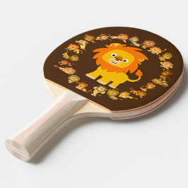 Niedlicher Cartoon Lion Mandala Ping Pong Paddle Tischtennis Schläger