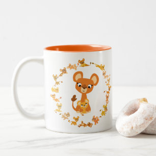 Niedlicher Cartoon Lionesses Mandala Tasse