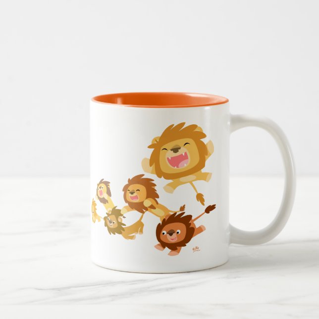 Niedlicher Cartoon Lions Parade Tasse (Rechts)