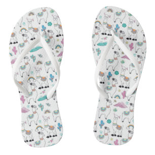 Niedlicher Cartoon Llama-Muster Flip Flops