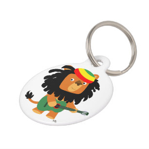 Niedlicher Cartoon Löwe des Zion Dog Tag Haustiermarke