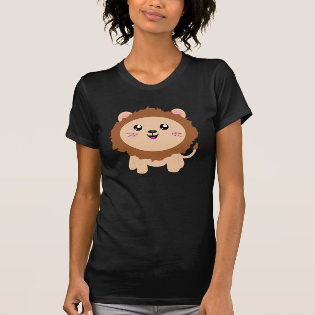 Niedlicher Cartoon Löwe T-Shirt (Vorderseite)