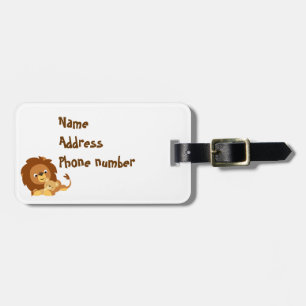 Niedlicher Cartoon Löwe Vater und Cub Gepäckanhäng Gepäckanhänger