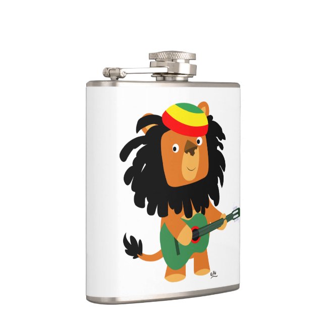 Niedlicher Cartoon Löwe von Zion Hip Flask Flachmann (Rechts)