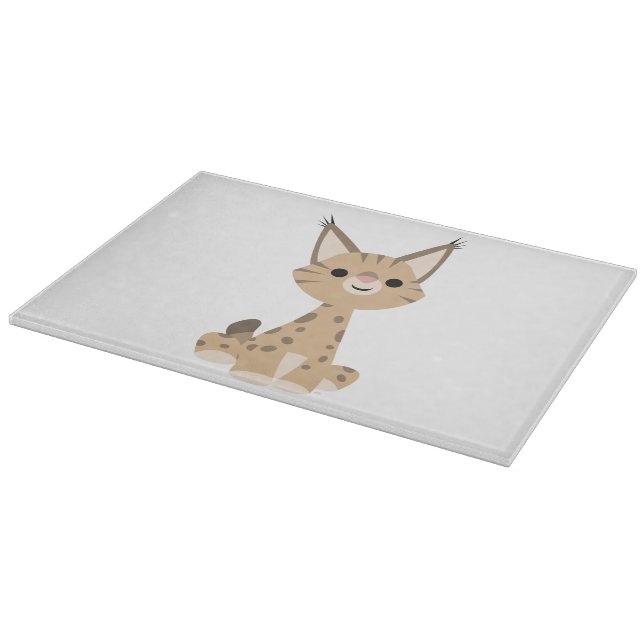 Niedlicher Cartoon Lynx Cutting Board Schneidebrett (Ecke)