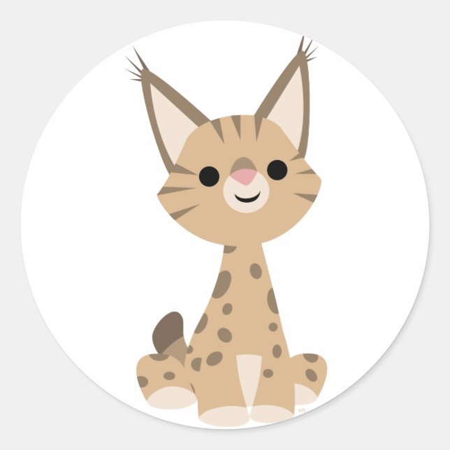 Niedlicher Cartoon Lynx Sticker (Vorderseite)