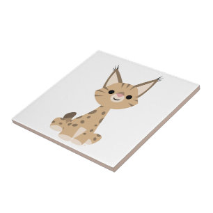 Niedlicher Cartoon Lynx Tile Fliese