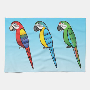 Niedlicher Cartoon Macaw Parrot Birds Geschirrtuch