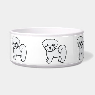 Niedlicher Cartoon maltesische Rasse Cartoon Hunde Napf