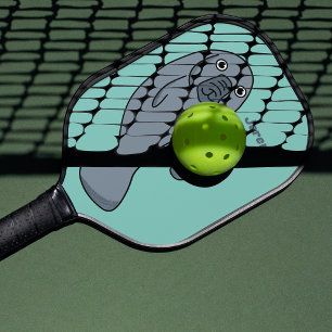 Niedlicher Cartoon Manatee Personalisiert Pickleball Schläger