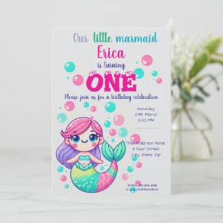 Niedlicher Cartoon Mermaid Birthday Invasion|Sea P Einladung