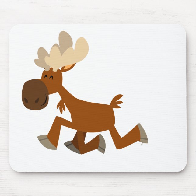 Niedlicher Cartoon Merry Moose Mousepad (Vorne)