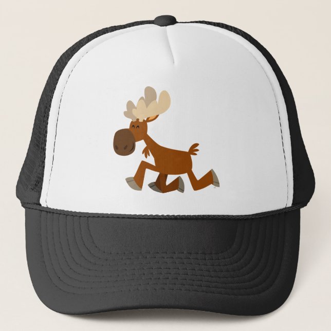 Niedlicher Cartoon Merry Moose Trucker Hat Truckerkappe (Vorderseite)