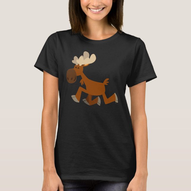 Niedlicher Cartoon Merry Moose Women T - Shirt (Vorderseite)