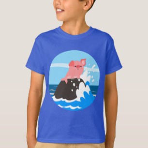 Niedlicher Cartoon MerSchwein auf einem Rock Kids T-Shirt