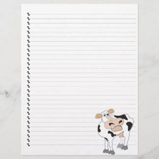 Niedlicher Cartoon Milchkuh Lined Pet Letterhead