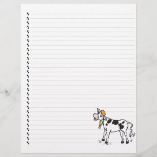 Niedlicher Cartoon Milchkuh Lined Pet Letterhead