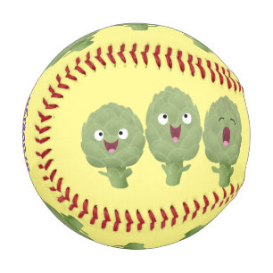 Niedlicher Cartoon mit Artischocken Baseball