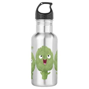 Niedlicher Cartoon mit Artischocken Edelstahlflasche