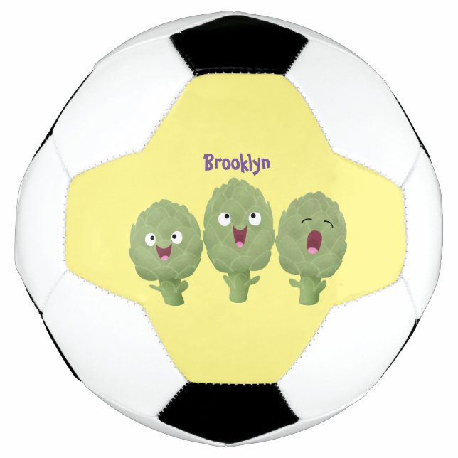 Niedlicher Cartoon mit Artischocken Fußball (Vorderseite)