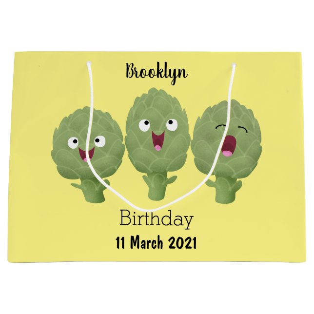 Niedlicher Cartoon mit Artischocken Große Geschenktüte (Vorderseite)