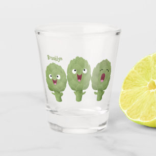 Niedlicher Cartoon mit Artischocken Schnapsglas