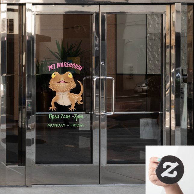 Niedlicher Cartoon mit Bartentreue Fensteraufkleber (Büro Tür)