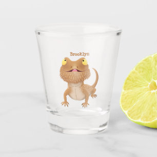Niedlicher Cartoon mit Bartentreue Schnapsglas