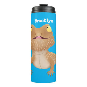 Niedlicher Cartoon mit Bartentreue Thermosbecher