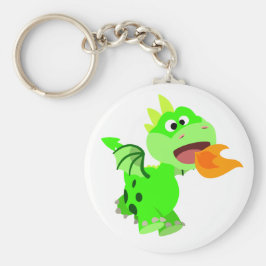 Niedlicher Cartoon mit Feuerspucken Kinderdrache Schlüsselanhänger