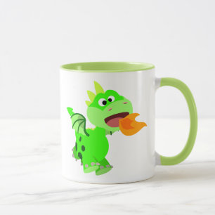 Niedlicher Cartoon mit Feuerspucken Kinderdrache Tasse