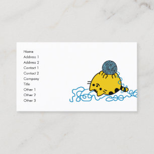 Niedlicher Cartoon mit Garnballnamenkarte Visitenkarte