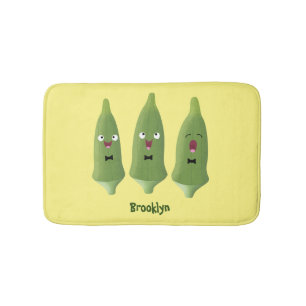 Niedlicher Cartoon mit Okra Badematte