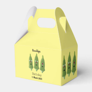 Niedlicher Cartoon mit Okra Geschenkschachtel