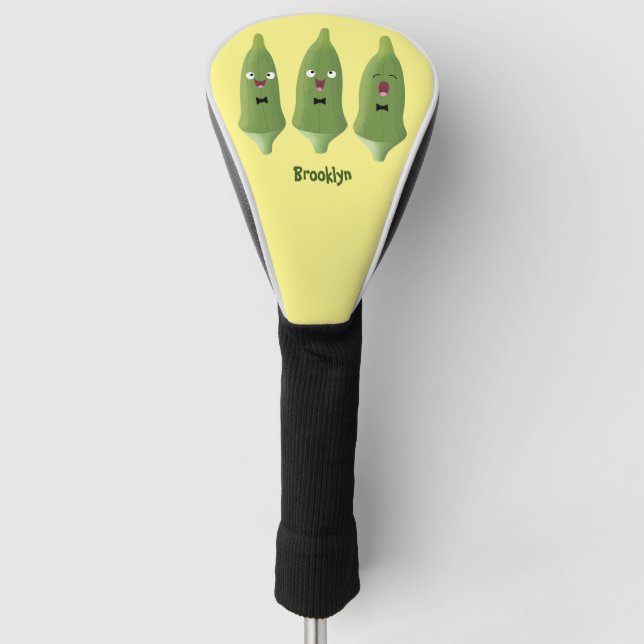 Niedlicher Cartoon mit Okra Golf Headcover (Vorderseite)