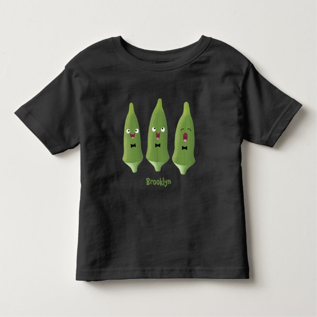 Niedlicher Cartoon mit Okra Kleinkind T-shirt (Vorderseite)