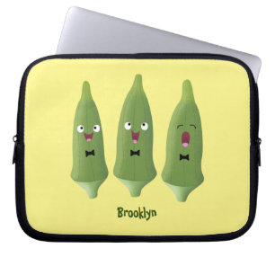Niedlicher Cartoon mit Okra Laptopschutzhülle