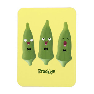 Niedlicher Cartoon mit Okra Magnet