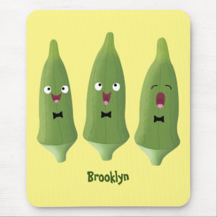 Niedlicher Cartoon mit Okra Mousepad