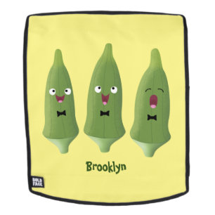 Niedlicher Cartoon mit Okra Rucksack