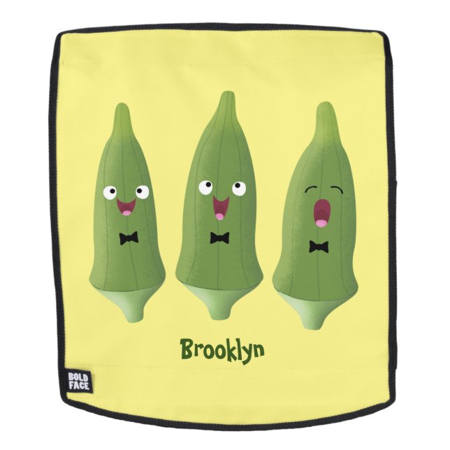Niedlicher Cartoon mit Okra Rucksack (Abnehmbare Front)