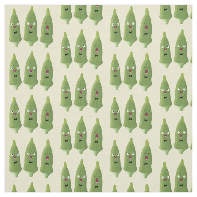 Niedlicher Cartoon mit Okra Stoff (Muster)
