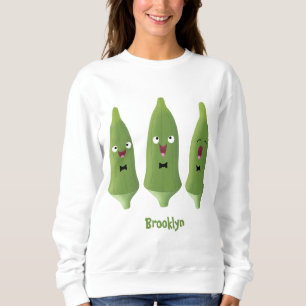 Niedlicher Cartoon mit Okra Sweatshirt