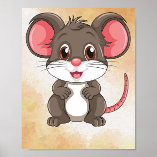 Niedlicher Cartoon Mouse Poster ! Niedliches Kinde