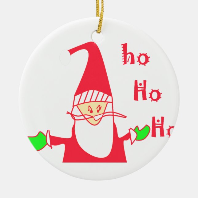 Niedlicher Cartoon Mouse Santa Collection Keramikornament (Vorne)