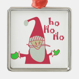 Niedlicher Cartoon Mouse Santa Collection Silbernes Ornament