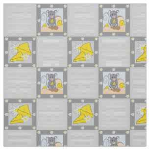Niedlicher Cartoon Mouse und Muster aus Schweizer Stoff