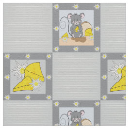Niedlicher Cartoon Mouse und Muster aus Schweizer  Stoff