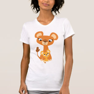 Niedlicher Cartoon Mutter Löwe und Junge - T - Shi T-Shirt