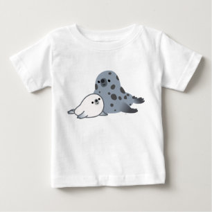 Niedlicher Cartoon Mutter Siegel und Pup Baby T -  T-shirt